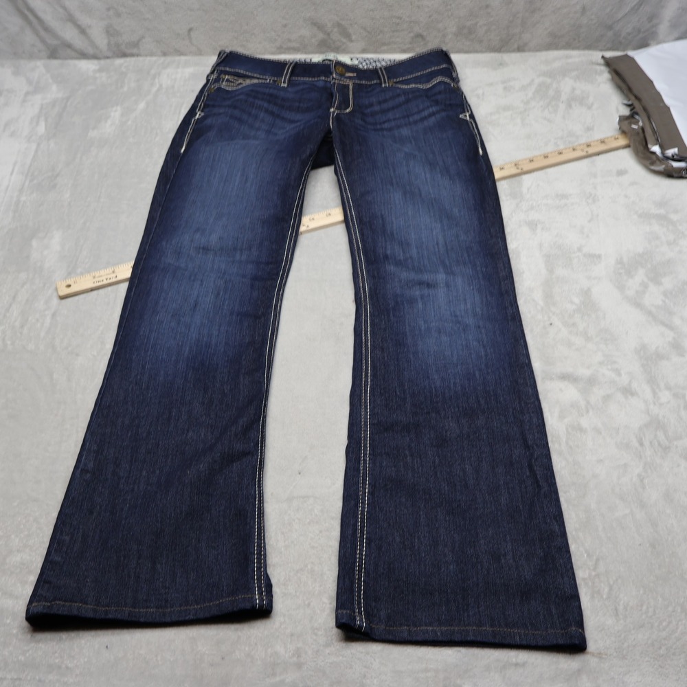 Ariat Jeans Women 31 XL Dark Wash REAL Denim Bootcut Western Whisker Fade 32x31